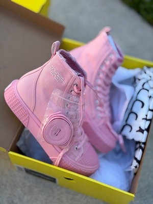 Marc Jacobs 6 The Sneaker Pink High Top Canvas Lace Up Women