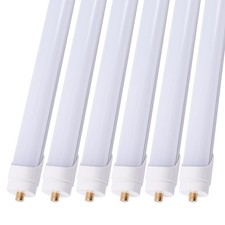 T8 LED Tube Light FA8 Base 8FT 48W 6000K  White with Milky Cover Single Pin Base