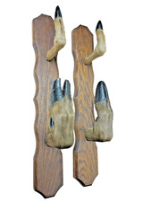 ANCIEN PORTE FUSIL TROPHÉE DE CHASSE PATTE DE CERF SANGLIER