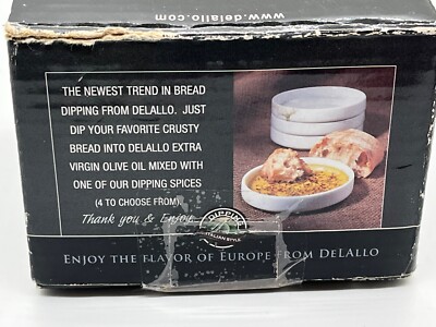 Delallo 4 Piece White Ceramic Saucer Set for Bread Dipping