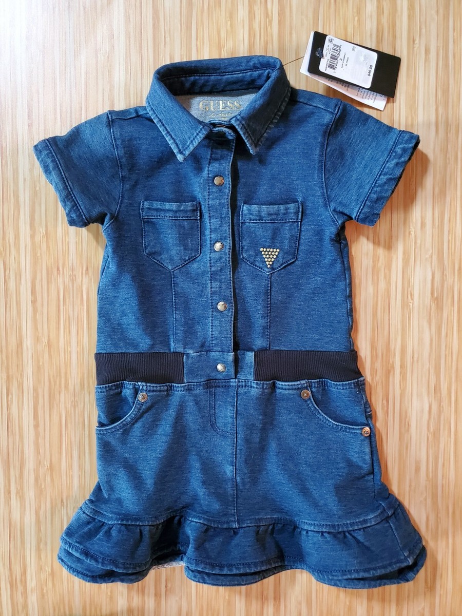 Guess' Denim-Look Dress, Toddler Girls - Blue 3T