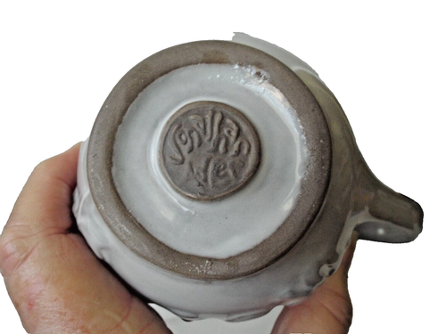 ***JONATHAN ADLER Ceramic MUG Two Faces male female signed gray!! - Picture 7 of 8