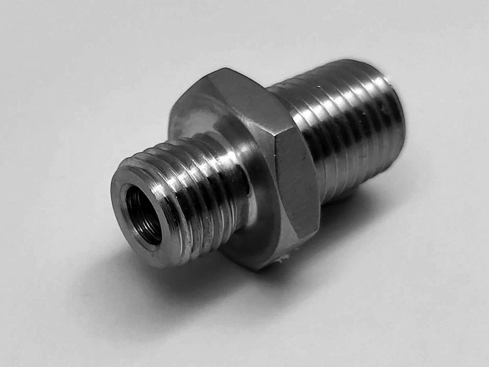 Stainless Gauge Sensor Adaptor M12 x1.25 Male to NPT 1/4" Male Fittings HEX 19 Foto 4 de 4