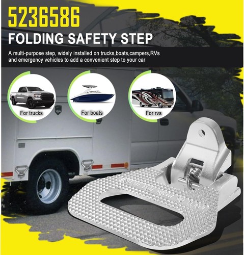 5236586 Universal Folding Truck Step Foot Step For Truck, Van, Trailer, RV, Boat - Picture 2 of 8