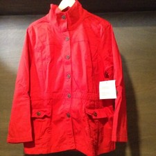 Koret Womens Safari Jacket Size Plus Petite 20 Red New Long Sleeve Darling !