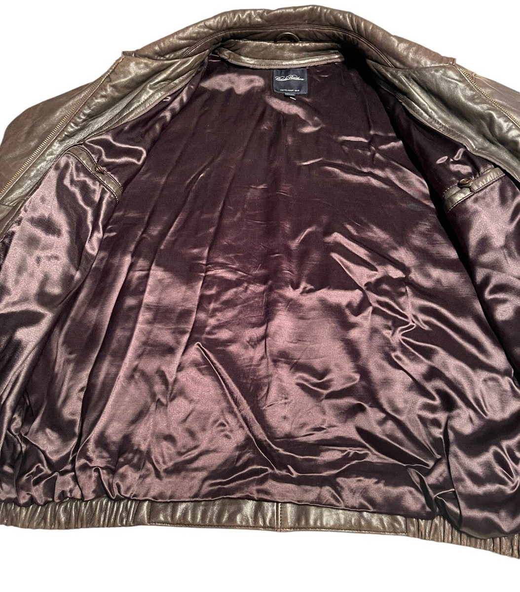 Brooks Brothers Leather Jacket Moto Bomber Men's XL Brooks Brothers Leather Jacket Moto Bomber Men's XL