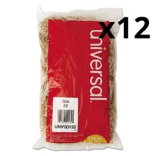 Rubber Bands, Size 32, 0.04" Gauge, Beige, 1 lb Box, 820/Pack, Pack of 12
