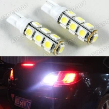 2 x Xenon White Reverse Backup 360° LED Light Bulbs 13-SMD 921 912 T10