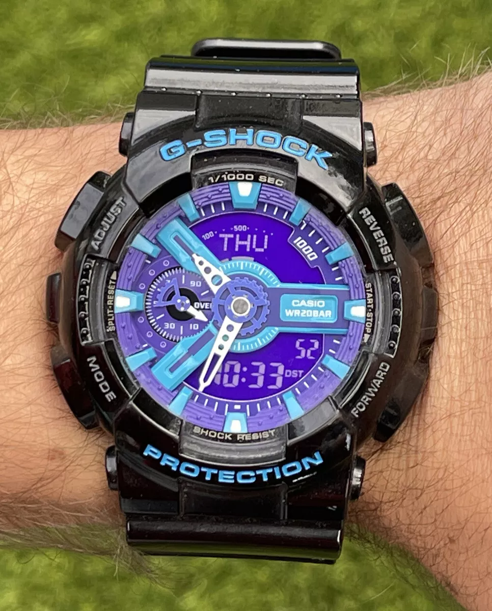 Casio G Shock GA 110HC Black Blue Purple Watch eBay