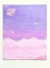Cosmic Cotton Candy -Pink Acrylic Painting