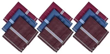 Men's Handkerchiefs Cotton Pocket Square Hankies Plaid Pattern Perfect 9 Pcs