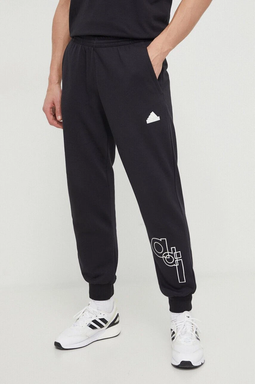 adidas Men's Graphic Print Fleece Pants Joggers - Size 2XL (RRP £45)
