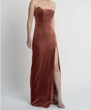 Jenny Yoo “Liliana” Strapless Boned Bodice English Rose Velevet Dress NWT Size 2