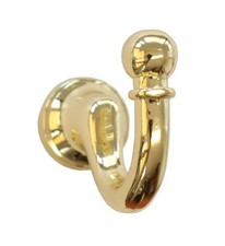 Zierhaken, Raffhaken Metall   vermessingt 35x19mm