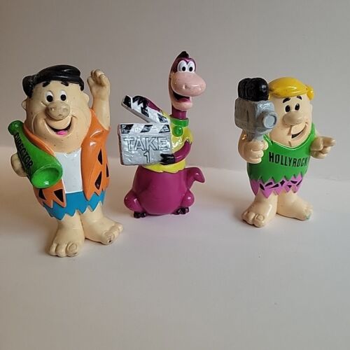 Vintage Hanna Barbera The Flintstones HollyRock Lot of 3 Figures - Picture 1 of 2