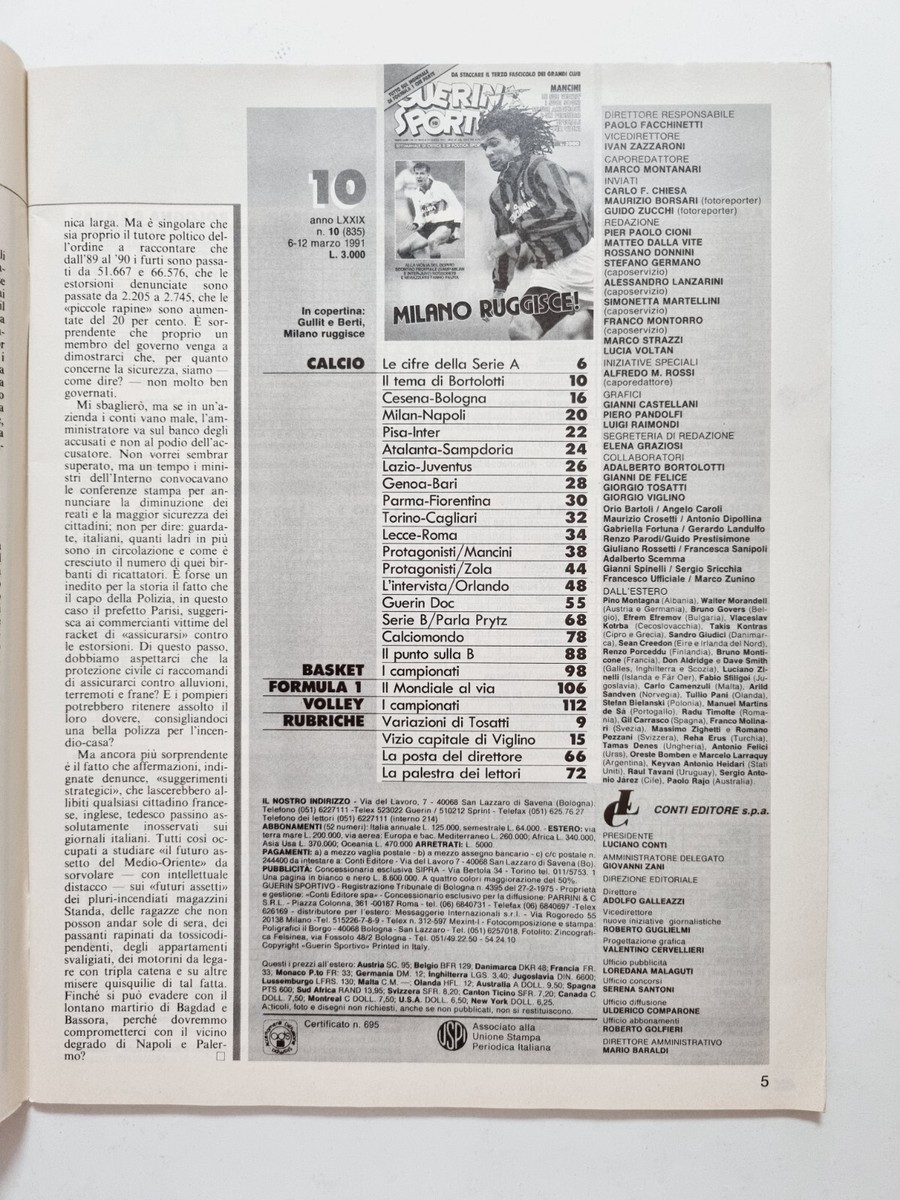 GUERIN SPORTIVO ANNO 1993-1994 SERIE A,B,C1,C2, COPPE SAMPDORIA GULLIT