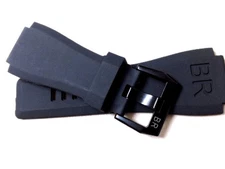 Rubber 24mm Strap Band & Black Buckle, For Bell & Ross Watch BR 01 03 BR01 BR03