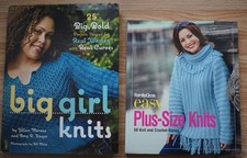 Family Circle Easy Plus-Size Knits & Big Girl Knits Pair of Knitting Books Craft