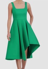 Eliza J Women's Green Sequin Soutache Sleeveless A-Line Dress Size 14