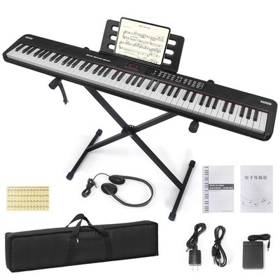 Digital Piano 88 Key Full Size Semi Weighted Electronic Keyboard Piano Set with