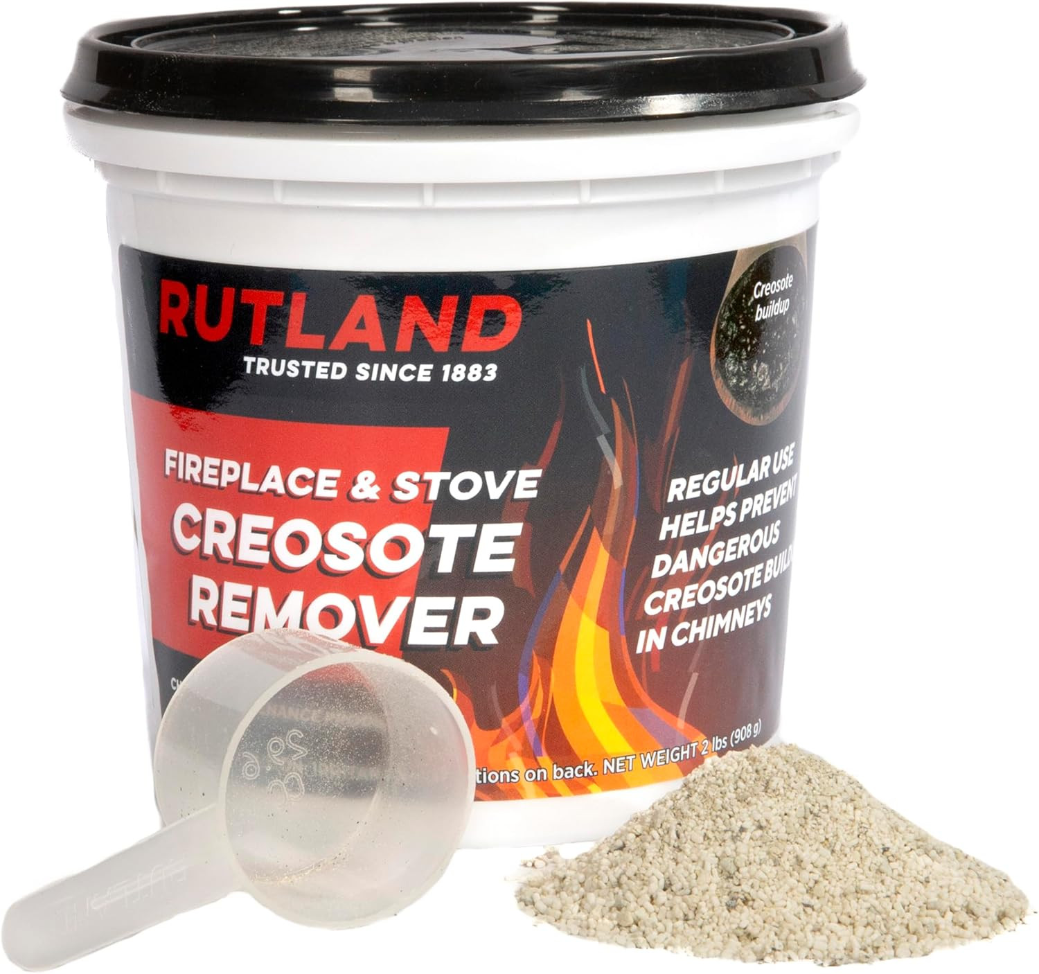 Rutland Creosote Remover, Fireplace, Wood Stove & Chimney Cleaner, 2 Lb Tub