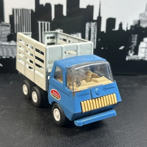 Tonka BLUE LIVESTOCK Pickup Truck mini  1970's Pressed Steel Vintage Item