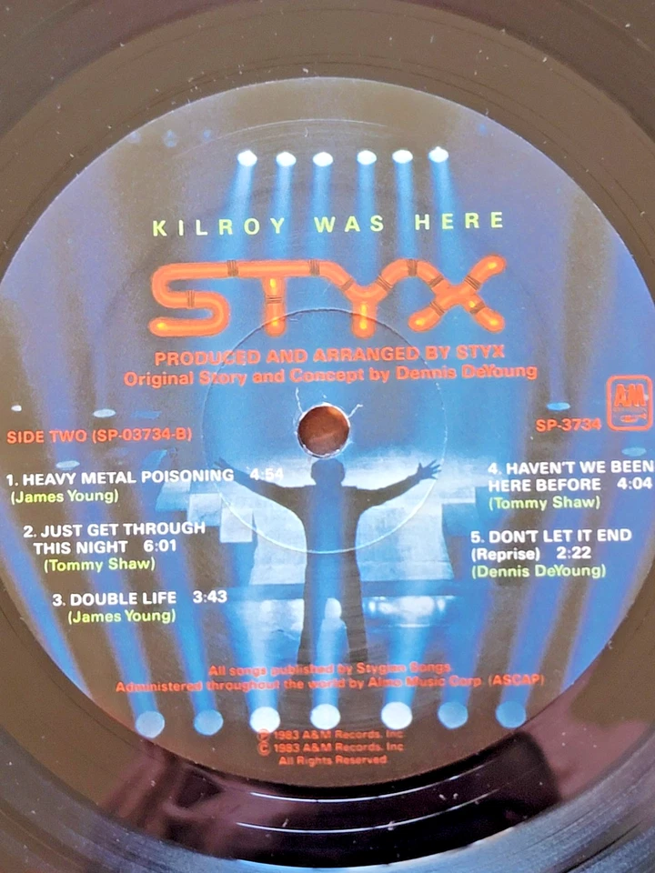 Styx Kilroy Was Here Vintage Vinyl LP 1983 A&M Record SP-3734 EX - Image 4 of 4