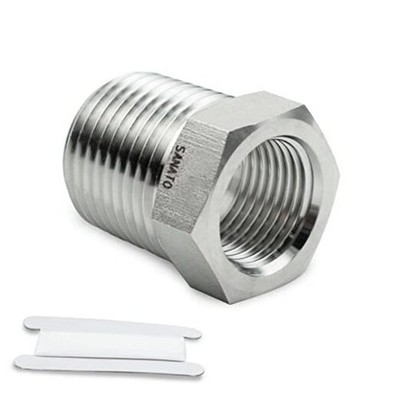 SANATO Pcs Stainless Steel 304 Forging Hex 1/8'' NPT Female x 3/8'' NPT Male 1