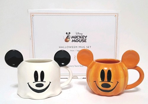 NUEVO Pottery Barn Niños S/2 Disney Mickey Mouse Tazas 9 OZ NUEVO EN CAJA Halloween - Imagen 2 de 16