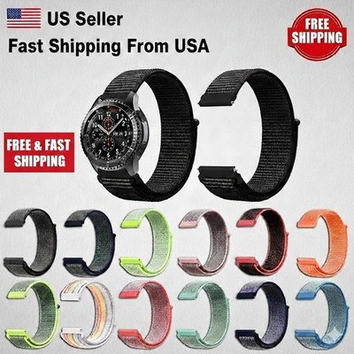 20mm 22mm Woven Nylon Sport Loop Watch Band Strap W/ Quick Release Spring Pins