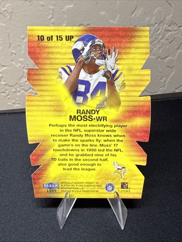 1999 Fleer Tradition RANDY MOSS Under Pressure HOF Embossed Die-Cut Refractor. - Picture 2 of 2