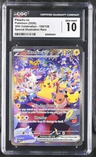CGC 10 GEM MINT Pikachu EX 150/128 Illustrazione Speciale Rara Carta Pokemon Classificata