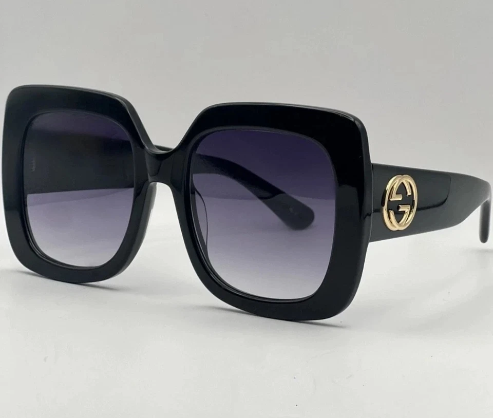Gafas de sol Gucci GG0083S para mujer de gran tamaño cuadradas con marco negro se envían el mismo día Foto 2 de 4