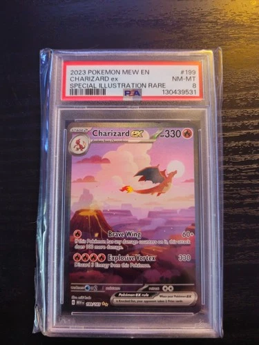 Charizard ex 199/165 Sv: Scarlet & Violet MEW EN 151 Holo SIR PSA 8