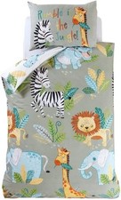 Image of Rapport Home Rumble In The Jungle Kids Duvet Set Toddler's Bedding Set, Green