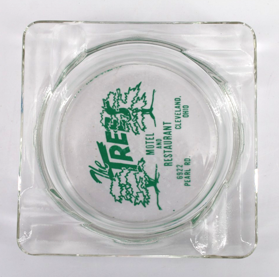 Vintage Marketing Glass Ashtray The Trees Motel & Restaurant