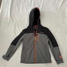 ZeroXposur Snowboard Jacket Youth Size 10/12 Gray Orange Ski Performance Hooded