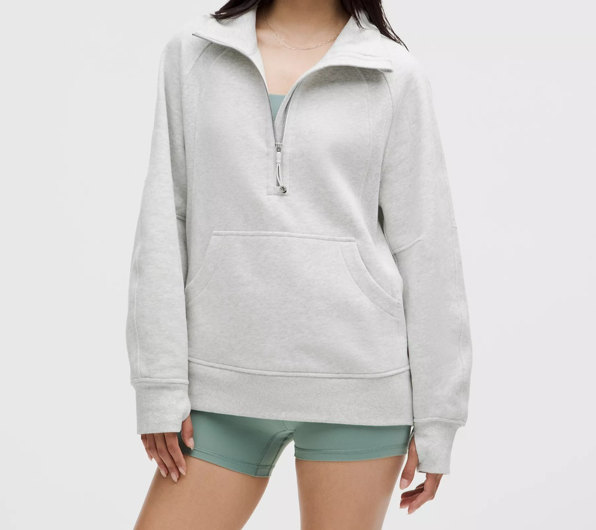 NEW Lululemon Scuba Oversized Funnel-Neck Half Zip Long Grey (2025