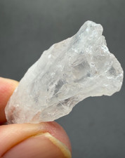 Satyaloka Azeztulite Quartz Natural Crystal Palm Stone from India