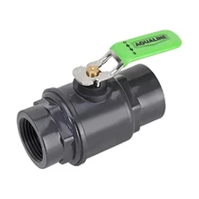 4" SCH80 Gray Plastic Ball Valve Slip End w/ Stainless Steel Lever Handle