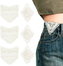 6Pcs Jean Extenders for Women Soft Lace Waist Band Extender Pants Jeans Denim Wa