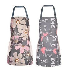 2 Pack Floral Aprons with Pocket Blooming Womens Waterproof 2pack B