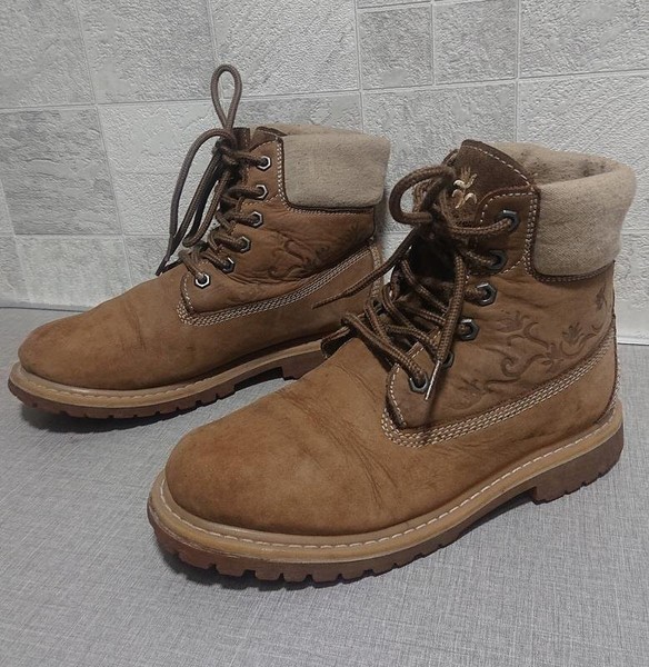Women American Vintage Boots Beige Leather 38 #4YLP