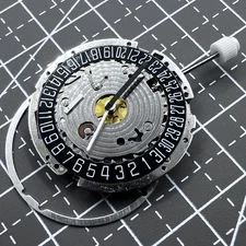 Swiss ISA 8171A Quartz Movement Black Disk 4 Hands Date At 6