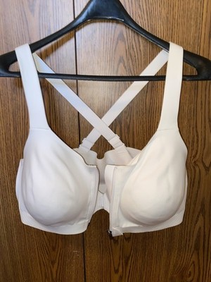 VSX Knockout Sports Bra w/ Racerback Straps, Front Closing, 40D White