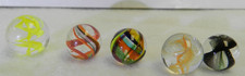 20081m Group of 5 Small .46 to .53 In Handmade Contemporary Swirl Marbles