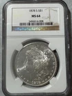 1878 S Morgan Silver Dollar 1$ NGC MS64** (BLAST WHITE, Awesome Luster & Strike)