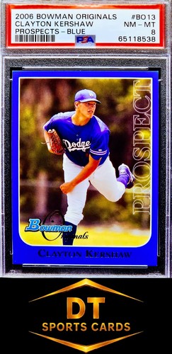 2006 BOWMAN ORIGINALS CLAYTON KERSHAW #BO13 PROSPECTS BLUE /249 PSA 8 (POP 8!!)