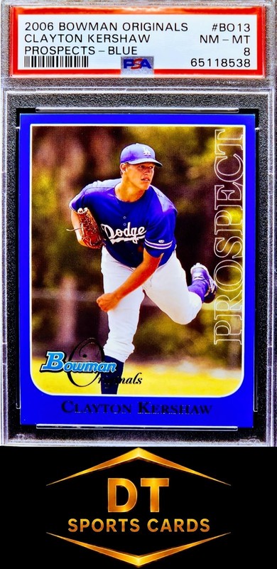 2006 BOWMAN ORIGINALS CLAYTON KERSHAW #BO13 PROSPECTS BLUE /249 PSA 8 (POP 8!!)