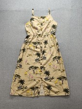 Old Navy Women Shift Dress S Multicolor Safari Print Button Up Straps Casual